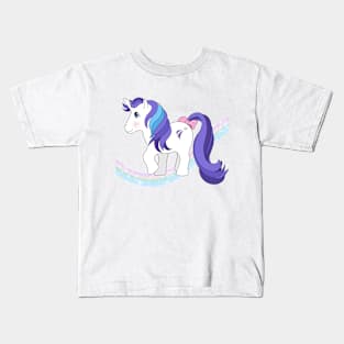 White unicorn with purple hair Kids T-Shirt